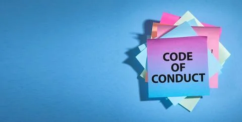 Text Code Of Conduct on sticky note. Stock Photos