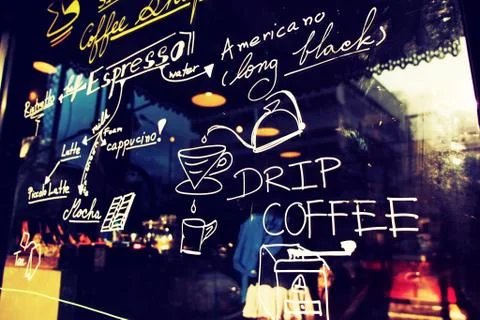 Text coffee menu Foto stock