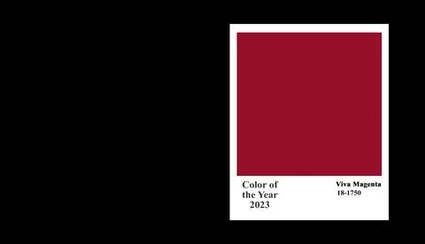 Text Color of the Year 2023 in a white frame on a dark background of Viva Mag Stock Illustration