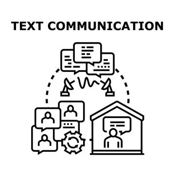 Text communication engaging diverse audiences exchanging messages Stock Illustration