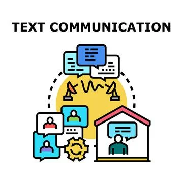 Text communication engaging diverse audiences exchanging messages Stock Illustration