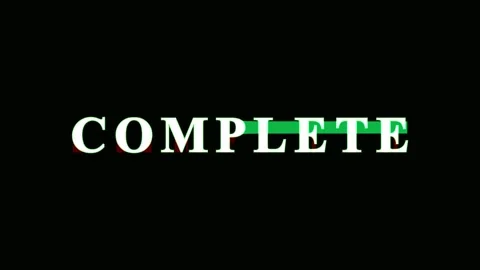 Text complete animation with subtle green highlight in dark cinematic motion Stock Footage 344289052