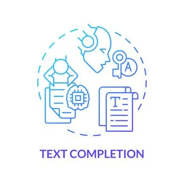 Text completion blue gradient concept icon Stock Illustration