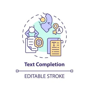 Text completion multi color concept icon Ilustración de archivo