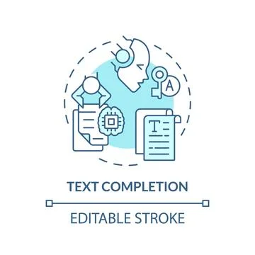 Text completion soft blue concept icon Stock Illustration
