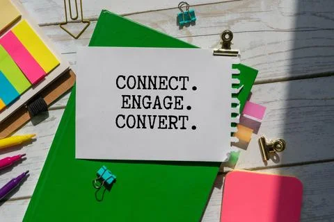 Text Connect. Engage. Convert. Stock Photos
