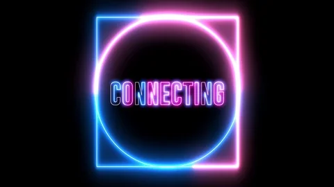Text of "CONNECTING" with neon light loop animation. Abstract creative object.  Stock Footage 113739311