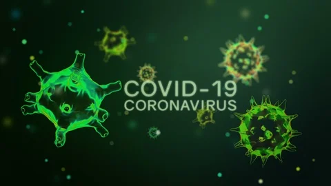 Text of Coronavirus COVID-19 Bacteria Microscopic Microbiology. Loop Animatio Stock Footage 126466329