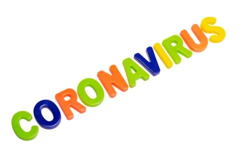 Text CORONAVIRUS on a white background. Stock Photos