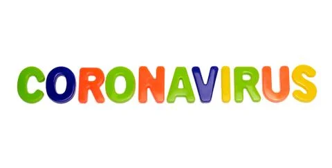 Text CORONAVIRUS on a white background. Stock Photos