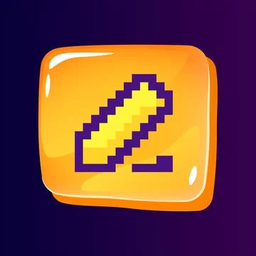 Text correction glossy ui button with pixelated color icon Stock Illustration