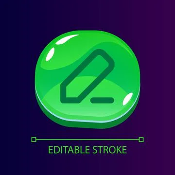 Text correction glossy ui button with linear icon Stock Illustration