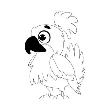 This text could be rewritten as A big parrot that is funny and cute with brig 스톡 일러스트