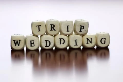 Text cube honeymoon 스톡 사진
