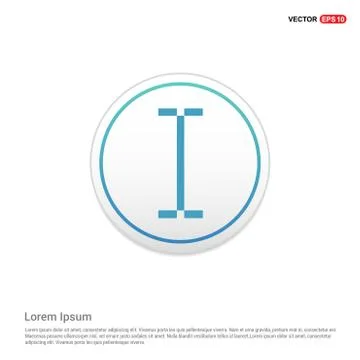 Text Cursor Icon - white circle button Stock Illustration