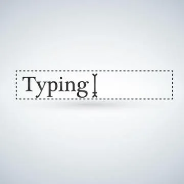 Text Cursor Navigation pointer in the box with text. vector illustration isol Stock Illustration