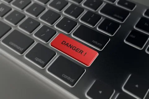 Text danger button 3d render Illustrazione stock