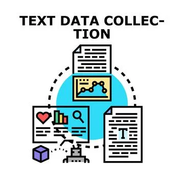 Text data collecting process with ai robots Stock Illustration