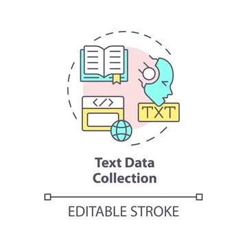 Text data collection multi color concept icon イラスト素材