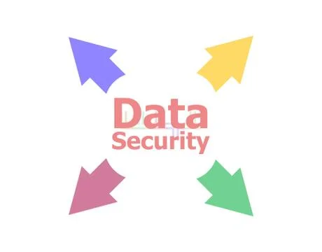 Text Data Security. Protection concept . Arrow with words data security Illustrazione stock