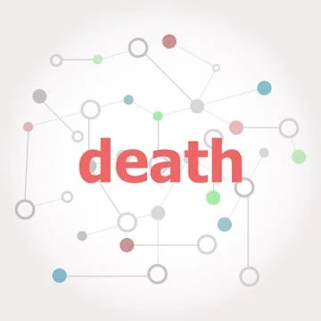 Text Death. Social concept . Connected lines with dots. 스톡 일러스트