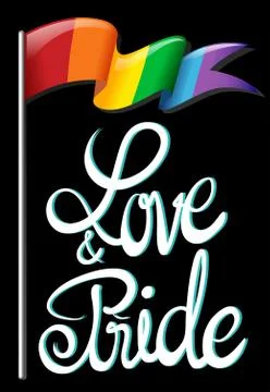 Text design and rainbow flag Stock Illustration