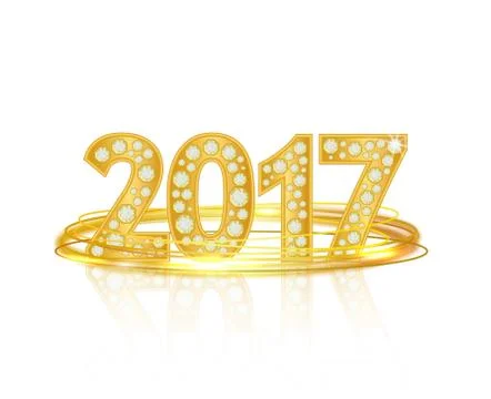 Text design from diamonds, concept for new year 2017. Vector illustration Stock Illustration