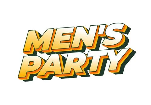Text design for mens party event, featuring bold and colorful typography Stock Illustration