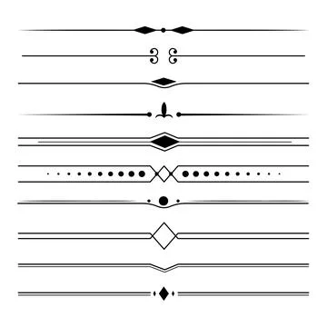 Text devider set, line minimal separators, elegant doodlle borders, decorative イラスト素材