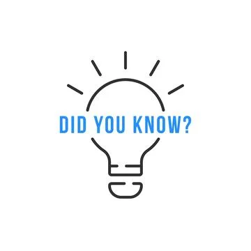 Text of did you know on thin line lightbulb Stock Illustration