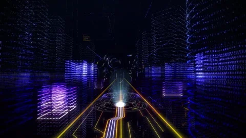 The Text Digital Dust has appeared above the motherboard in the Computer World Stock Footage 263244198