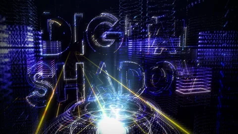 A Text Digital Shadow has been Projected inside of the Digital space Reality Stock Footage 164769586