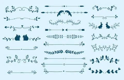 Text divider grunge element text separators decoration large selection of Stock Illustration