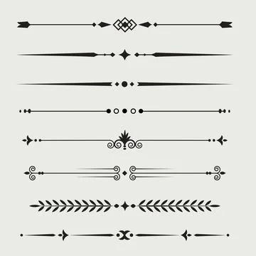 Text divider ornament bundle Stock Illustration