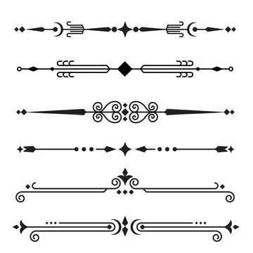 Text divider ornament bundle Stock Illustration