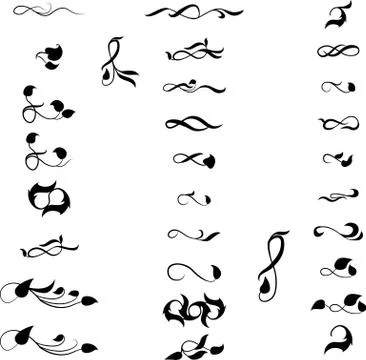 Text divider, page decor element. Text separators decoration. Vector dividers Illustrazione stock