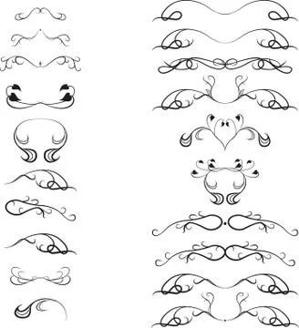 Text dividers design elements set Stock Illustration