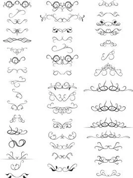 Text dividers design elements set Stock Illustration