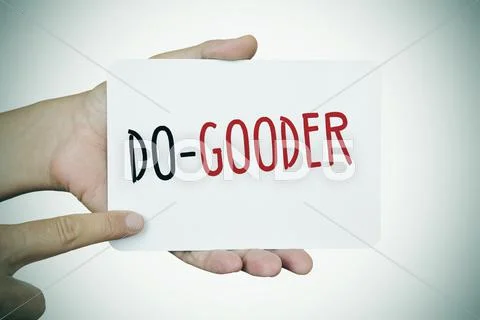 Text do-gooder in a signboard Stock Photos