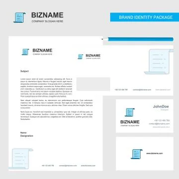 Text document Business Letterhead, Envelope and visiting Card Design vector t Ilustración de archivo