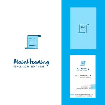 Text document Creative Logo and business card. vertical Design Vector Illustrazione stock