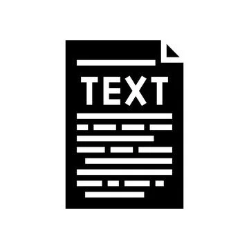 Text document file glyph icon vector illustration Illustrazione stock