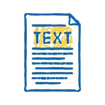 Text document file icon doodle illustration Stock Illustration