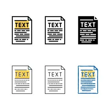 Text document file minimal color icon vector Stock Illustration