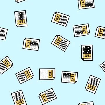 Text document file vector seamless pattern Stock Illustration