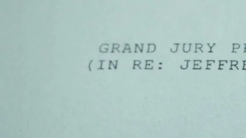 Text Document, Jeffrey Epstein Grand Jury Proceedings From Palm Beach Case Stock Footage 324386150