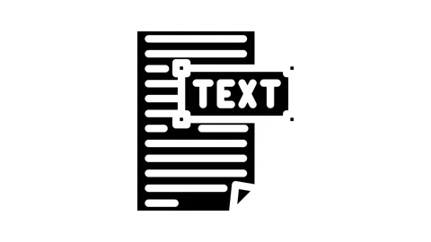 Text document natural language processing nlp glyph icon animation Stock Footage 326734993