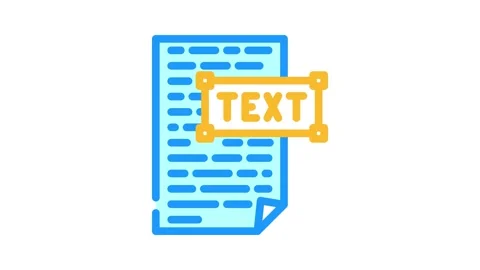Text document natural language processing nlp color icon animation Stock Footage 327259365