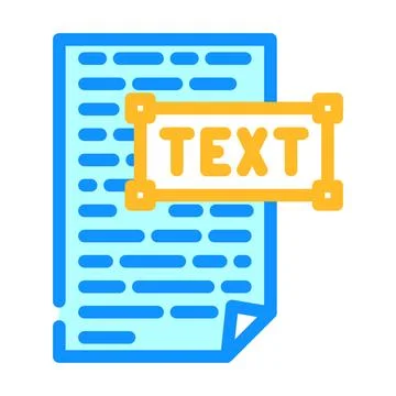 Text document natural language processing nlp color icon vector illustration Stock Illustration