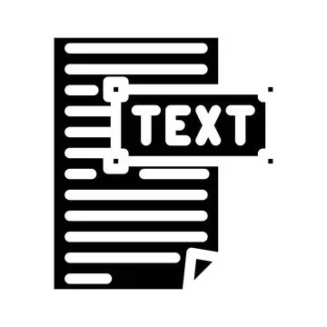 Text document natural language processing nlp glyph icon vector illustration Stock Illustration